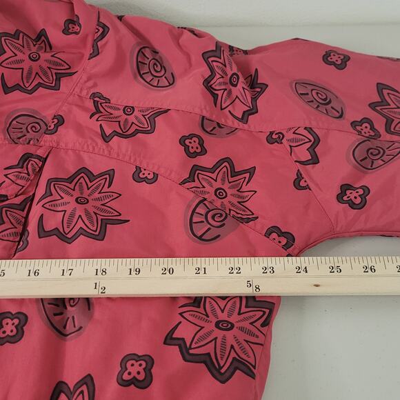 L.L. Bean Vintage Printed Anorak 1/4 Zip Pullover Hoodie Red Women's Size Medium - Picture 9 of 10